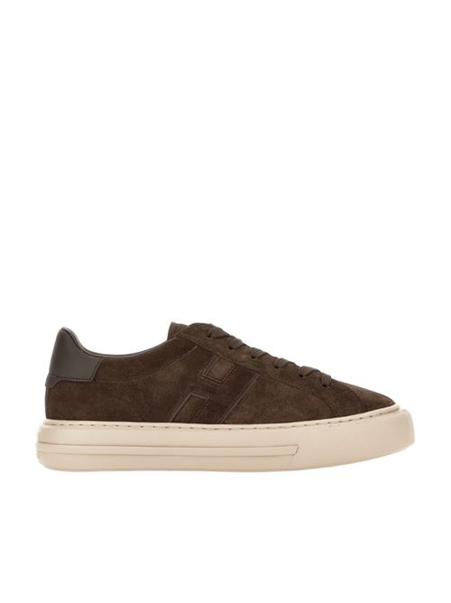 Sneakers da uomo in pelle scamosciata H laterale tono su tono, colore marrone HOGAN | HXM6910FU10UHO0UU0